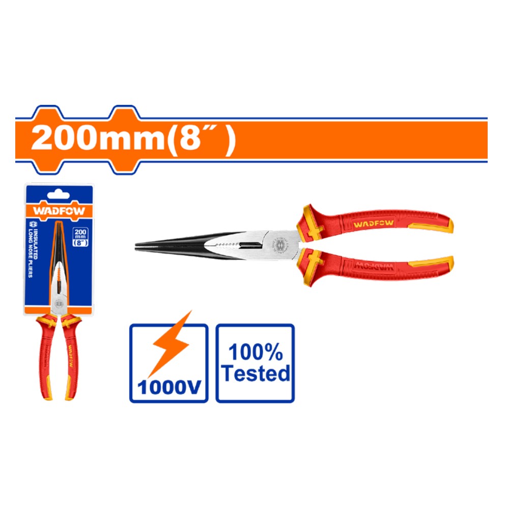 [WPL2938] Pinza punta larga aislado electricista 8" 1000V