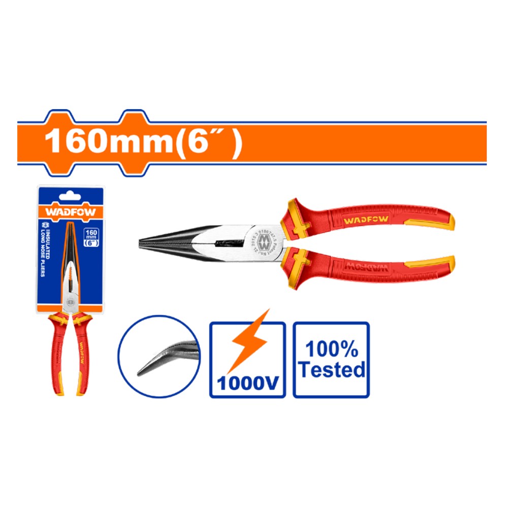 [WPL4936] Pinza punta curva aislado electricista 6"1000V