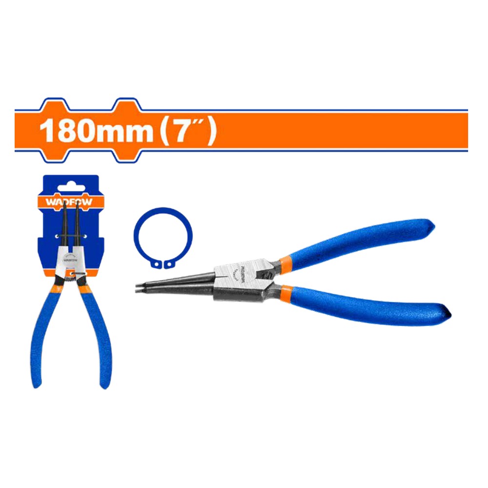 Pinza circlip cabeza recta 7" (abr) funda