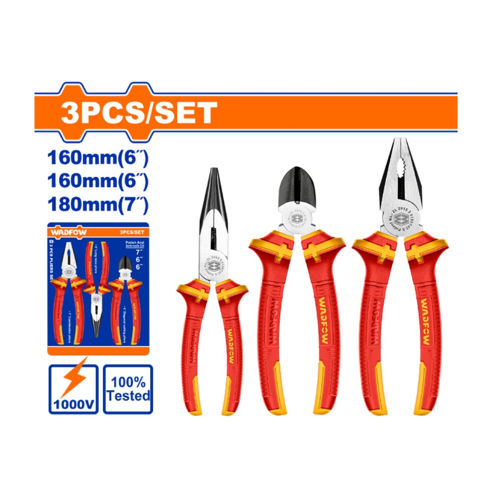 Juego de alicate pinza pela, aislados 3PCS 1000V