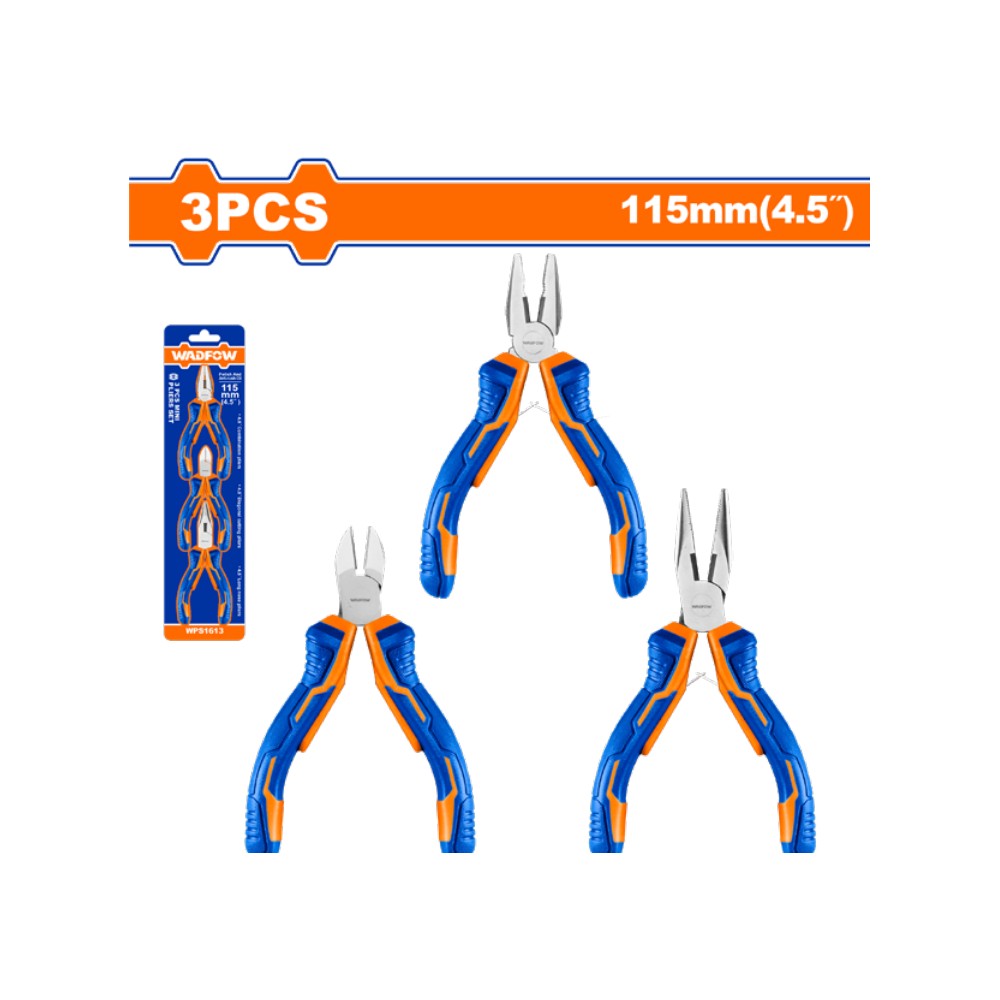 Pinzas set juego de mini alicates de 3 piezas.4,5"