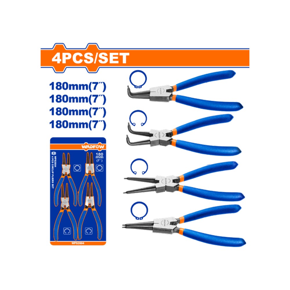 Pinzas set circlip 4PCS p/seguros 7"