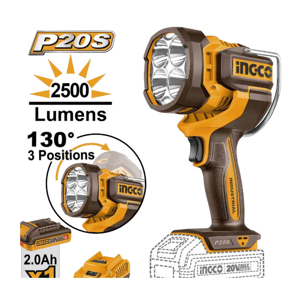 Linterna de trabajo inalámbrica 2500LM 20V