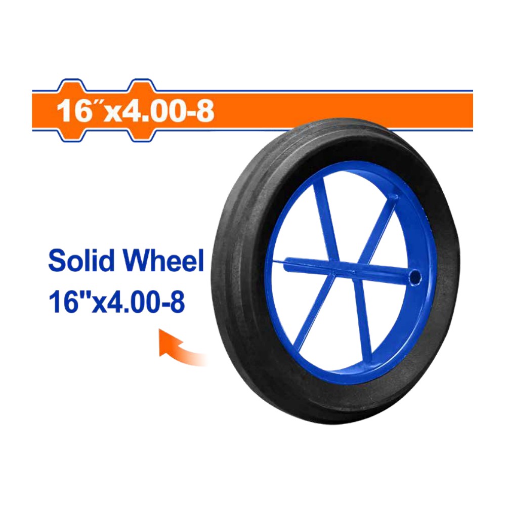 Rueda solida carretilla 16"X4.00-8 eje -130kg