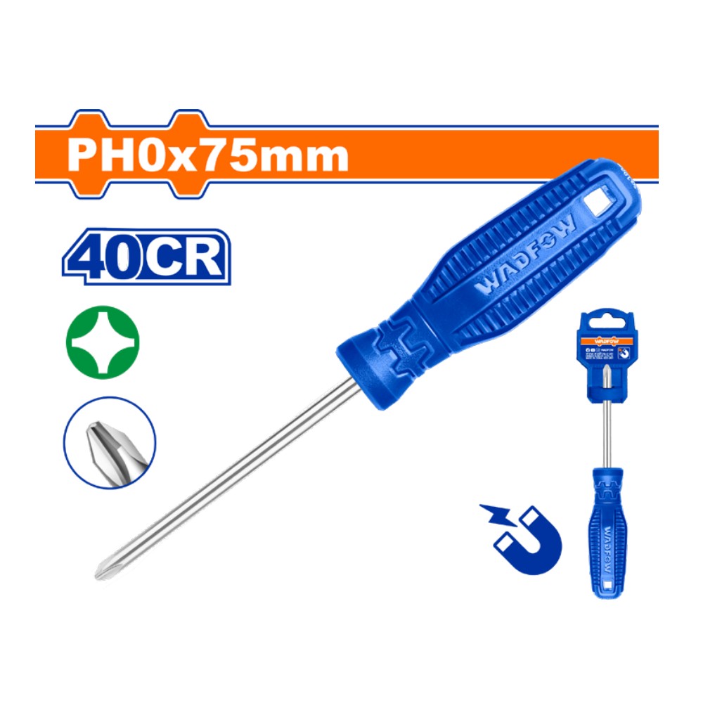 Destornillador estrella 1/8" X 3" azul blister pho