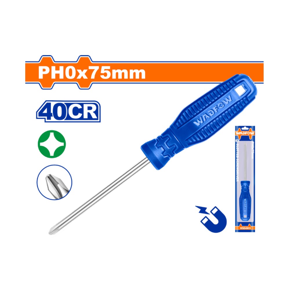 Destornillador estrella 1/8" X 3" funda azul pho