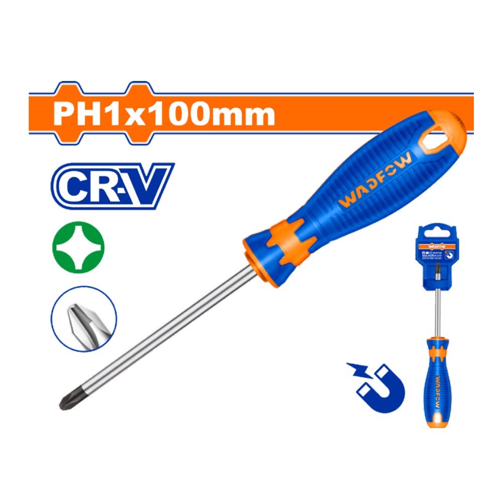 [WSD2214] Destornillador estrella 3/16" X 4" bicolor blister PH1