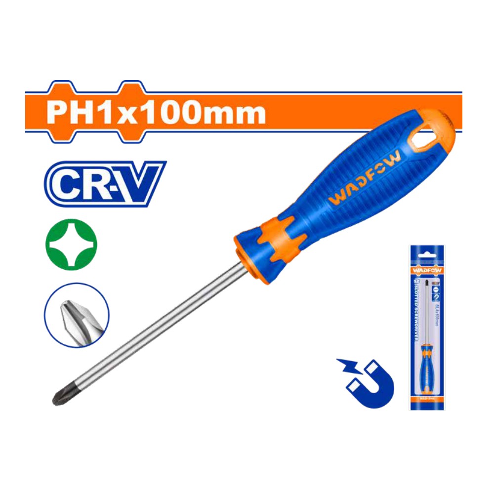 Destornillador estrella 3/16" X 4" bicolor funda PH1