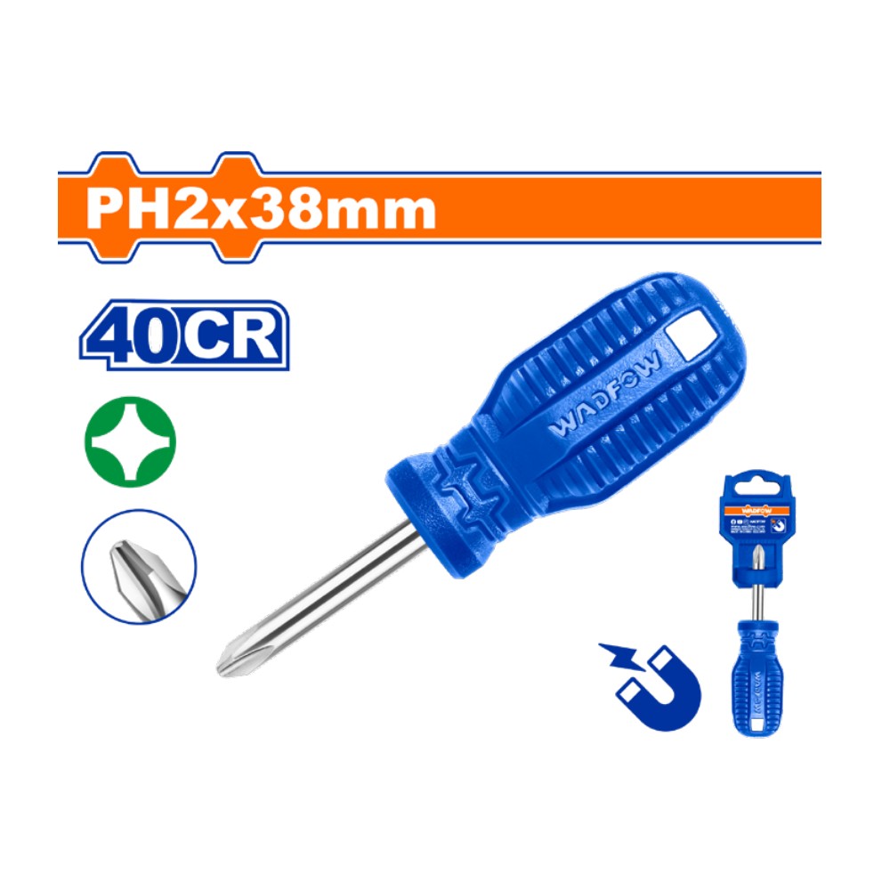 [WSD4221] Destornillador estrella 1/4" X 1.1/2" torombolo azul blister
