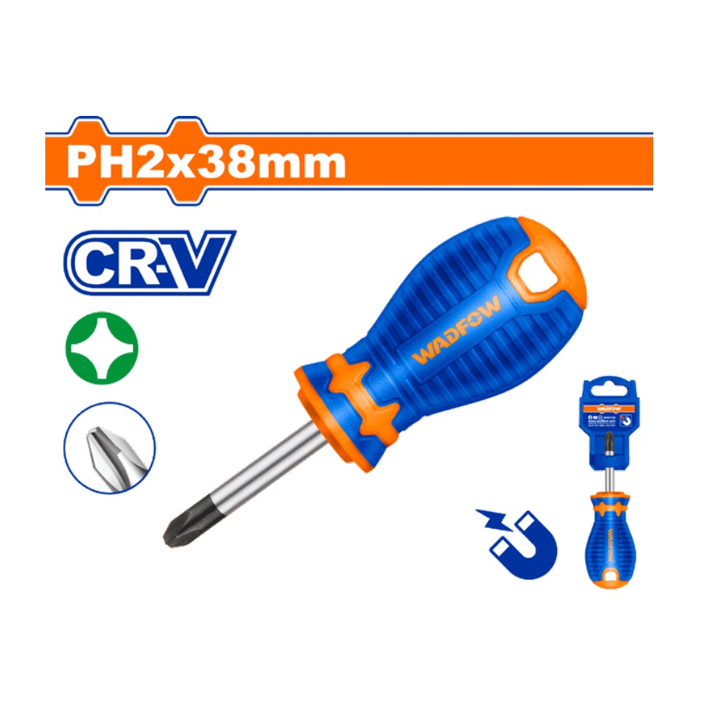 Destornillador estrella 1/4" X 1.1/2" torombolo bicolor funda PH2