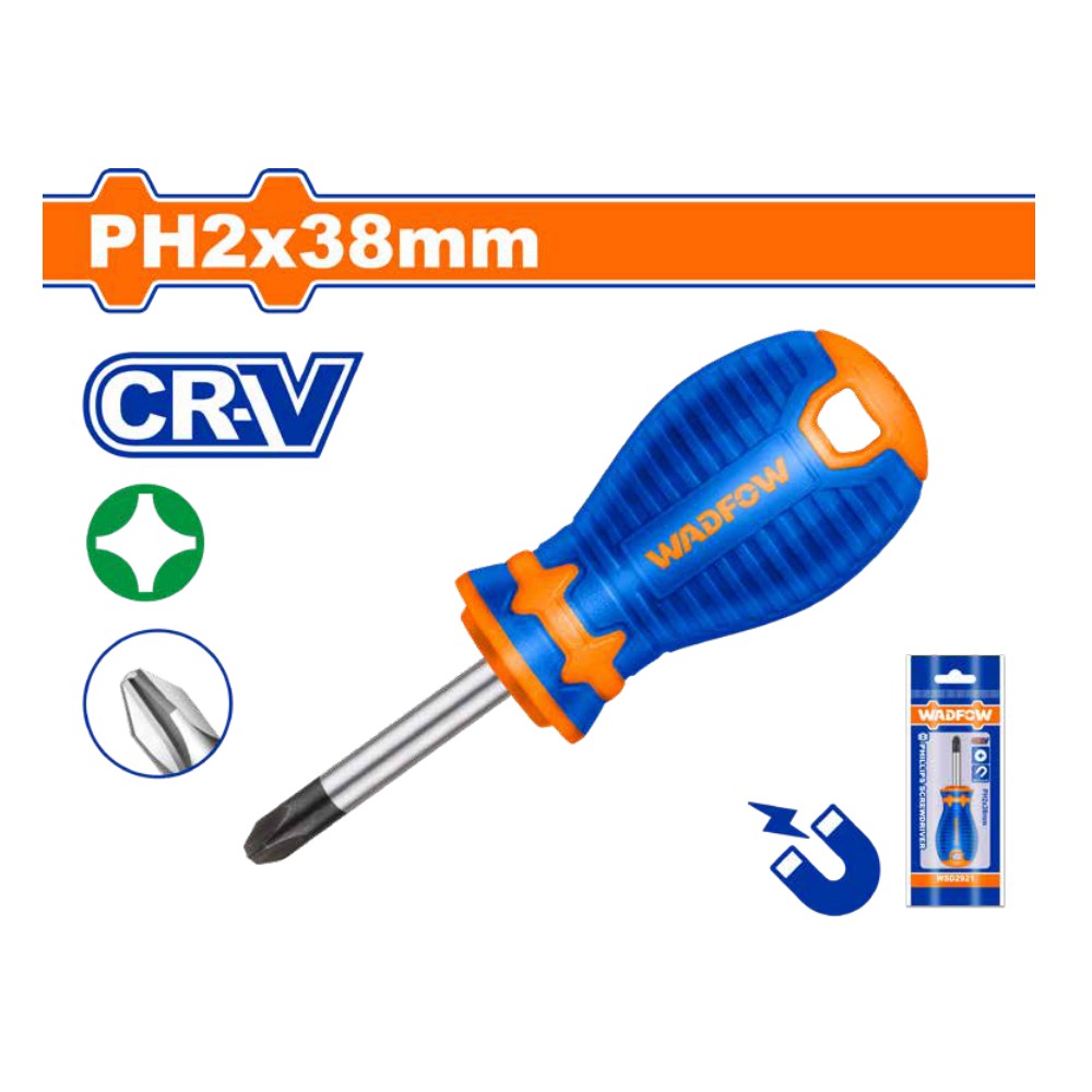 Destornillador estrella 1/4" X 1.1/2" bicolor PH2 funda torombolo