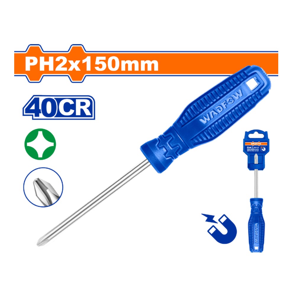 Destornillador estrella 1/4" X 5" bicolor funda PH2