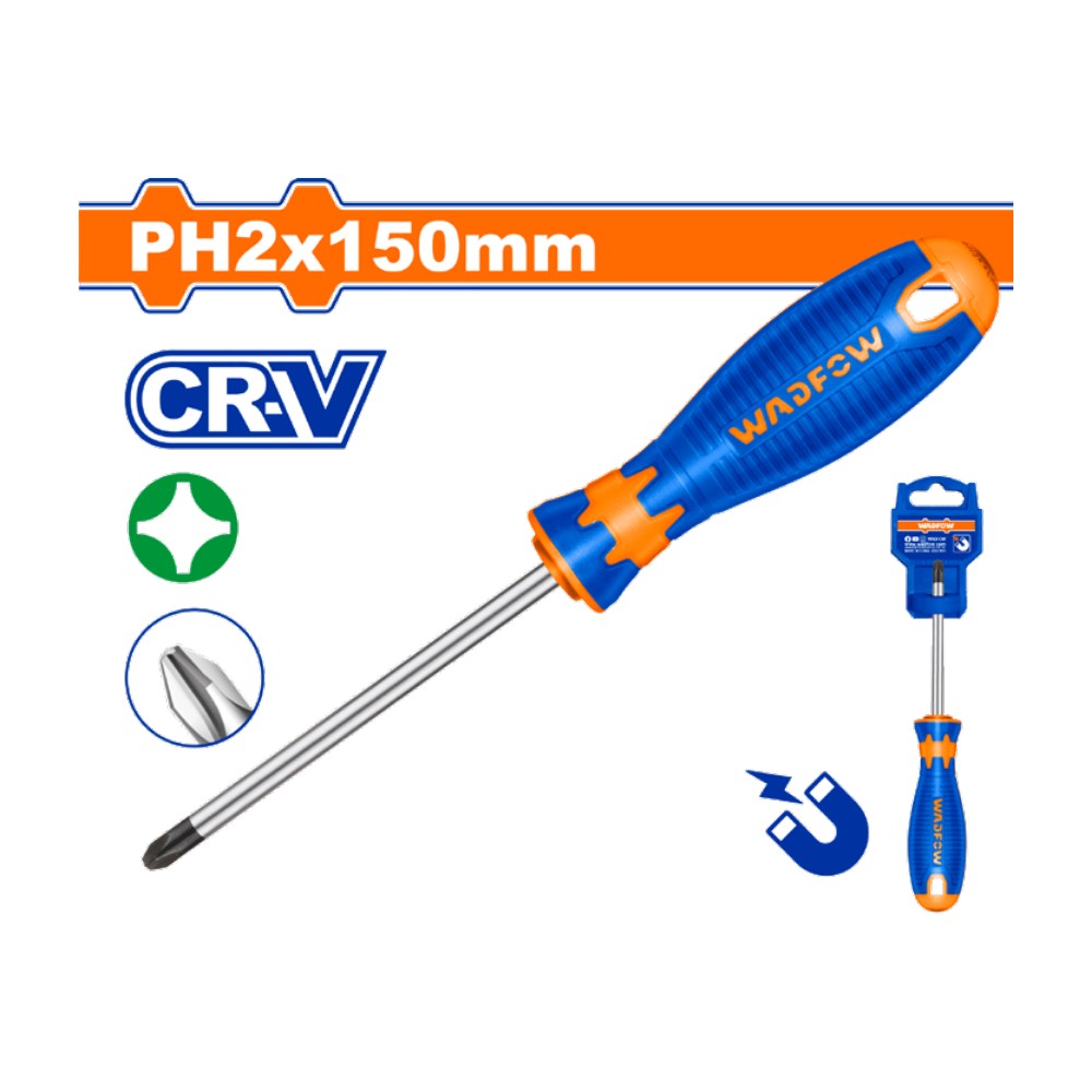 [WSD2226] Destornillador estrella 1/4" X 6" bicolor blister PH2