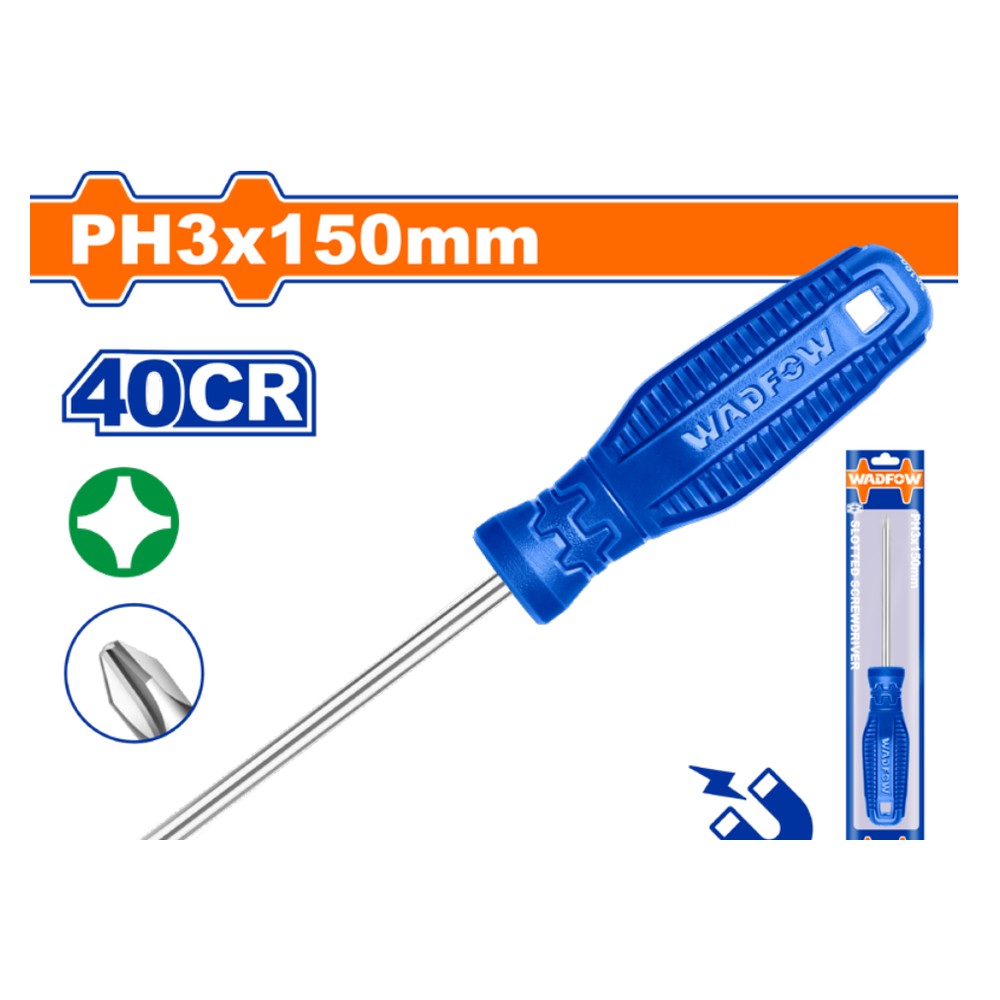 Destornillador estrella 5/16"X 8" azul funda PH3