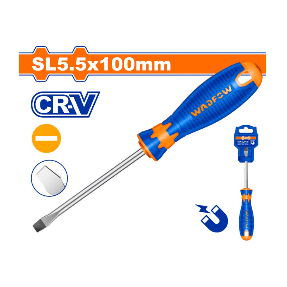 Destornillador plano 3/16" X 4" bicolor funda