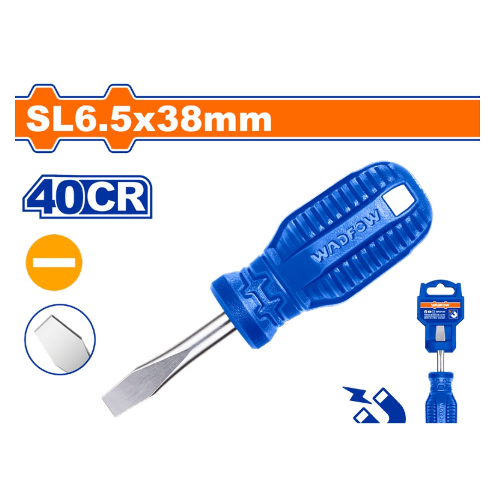 Destornillador plano 1/4" X 1.1/2" torombolo azul funda