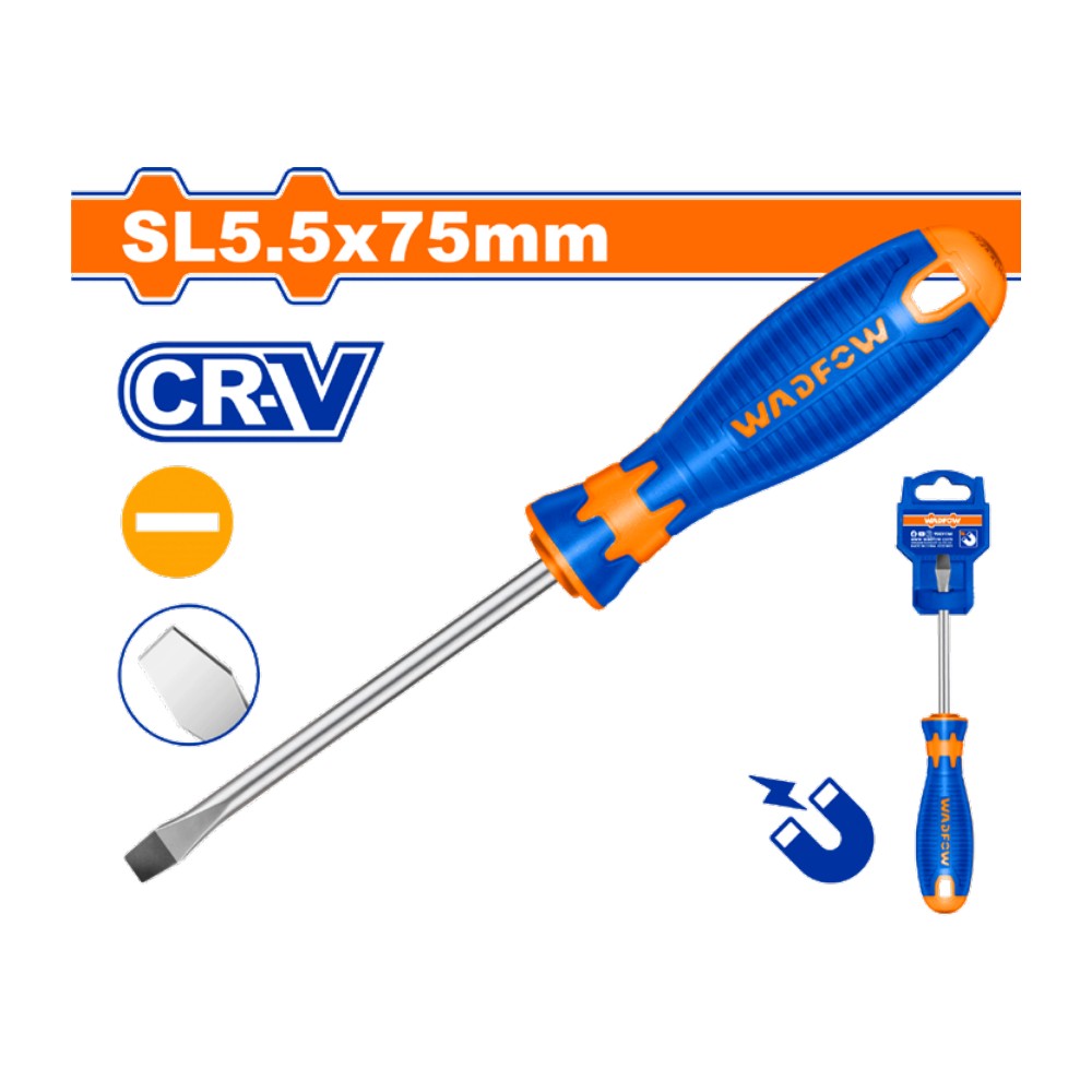 Destornillador plano 3/16" X 3" bicolor funda