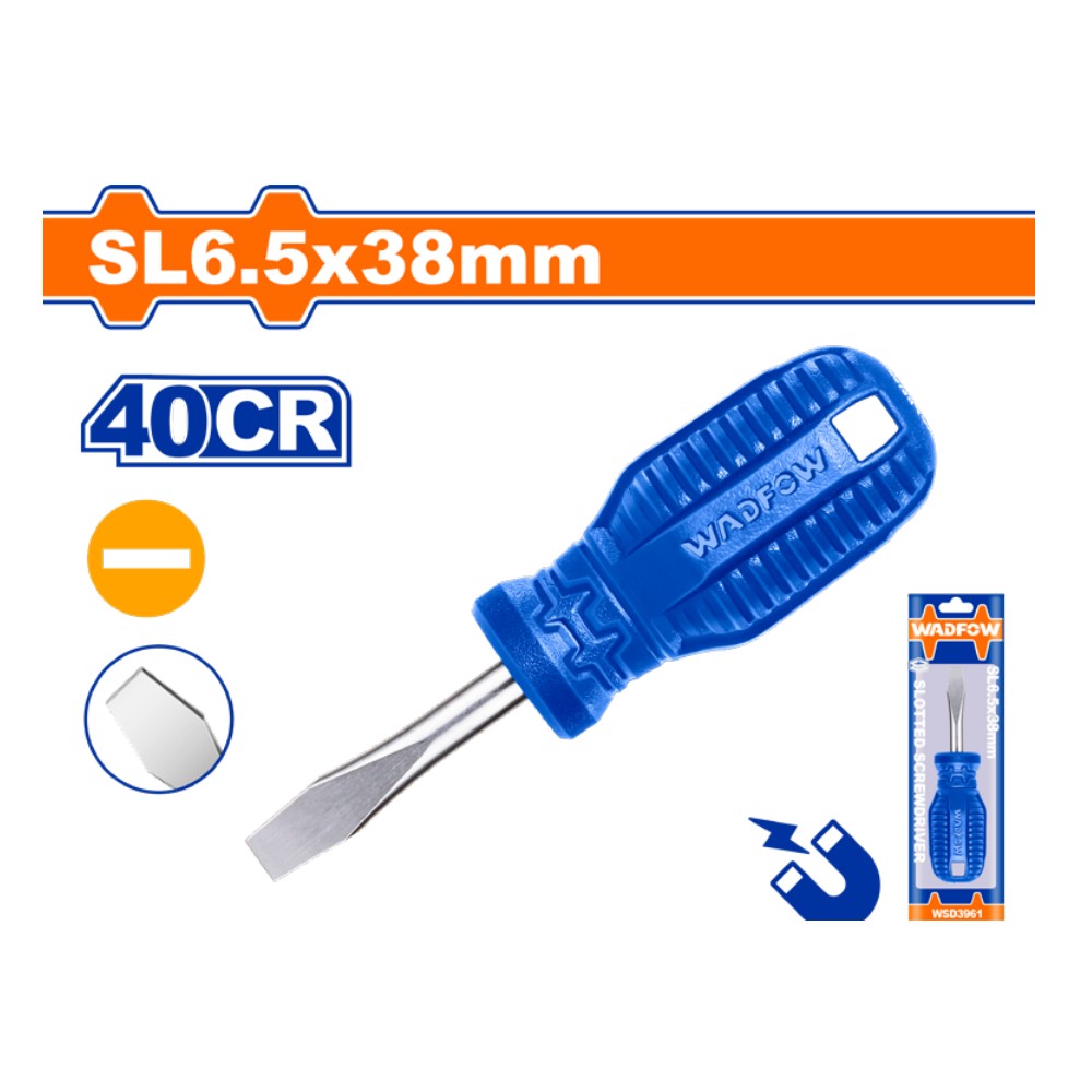Destornillador plano 1/4" X 1.1/2" torombolo azul funda
