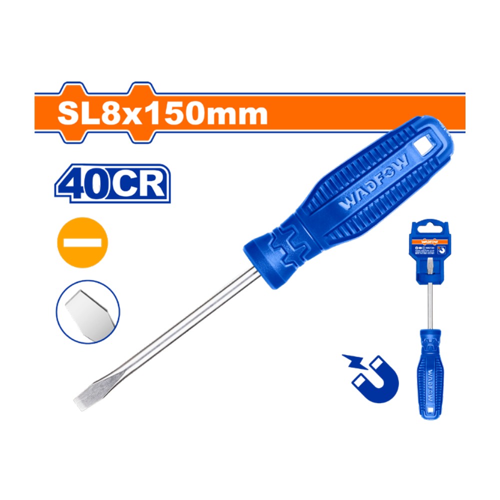 Destornillador plano 5/16" X 6" azul blister