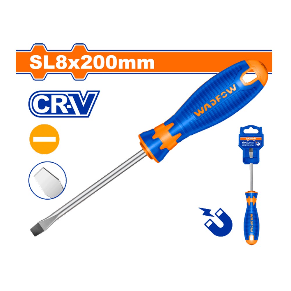 [WSD1288] Destornillador plano 5/16" X 8" bicolor blister