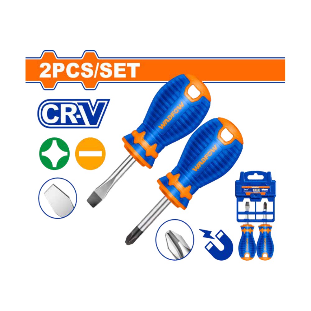 [WSS1202] Juego destor/torombolo bicolor blister 1/4"X 1.1/2" blister 2 PCS estre/plano