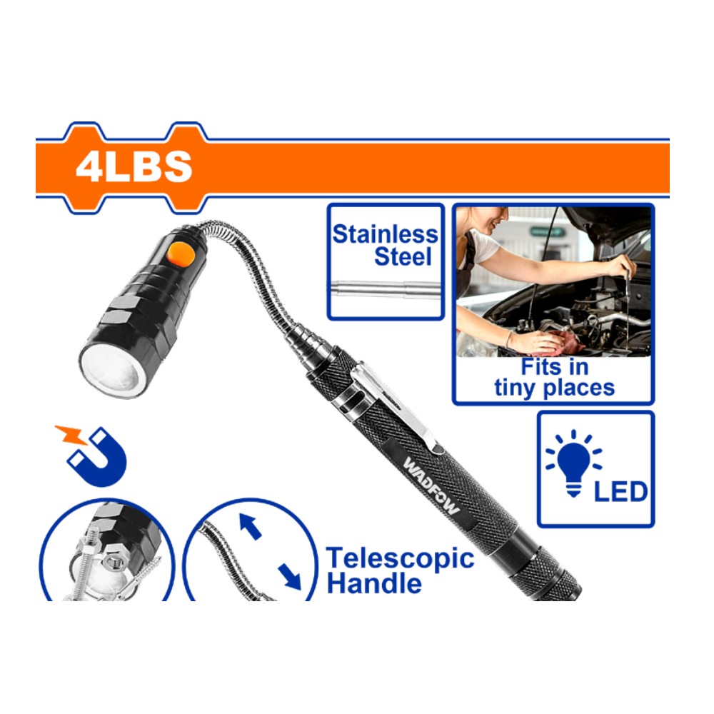 Herramienta magnetica telescopica 4LBS con luz LED