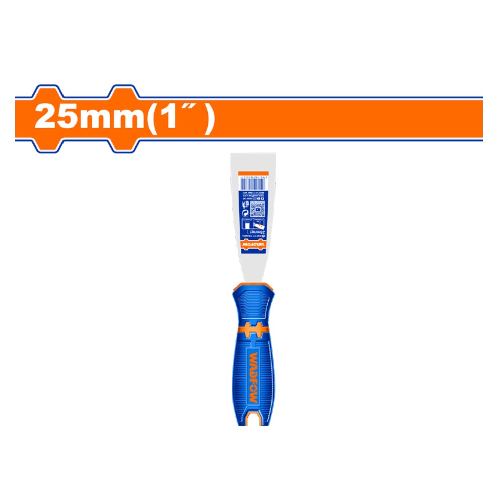 Espatula acero inoxidable mango plas,bicolor 1"X25MM