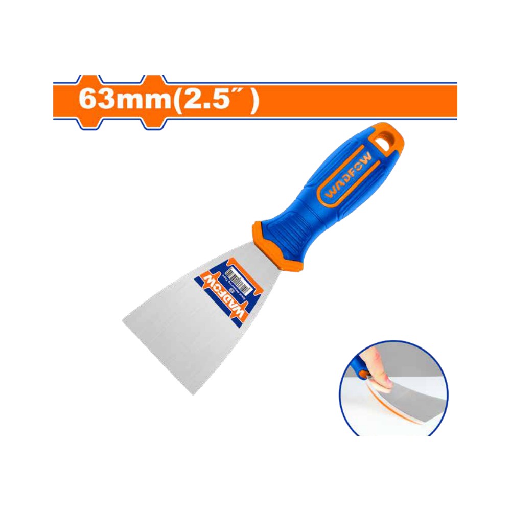 Espatula acero inoxidable mango plas,bicolor 2.1/2"X63MM