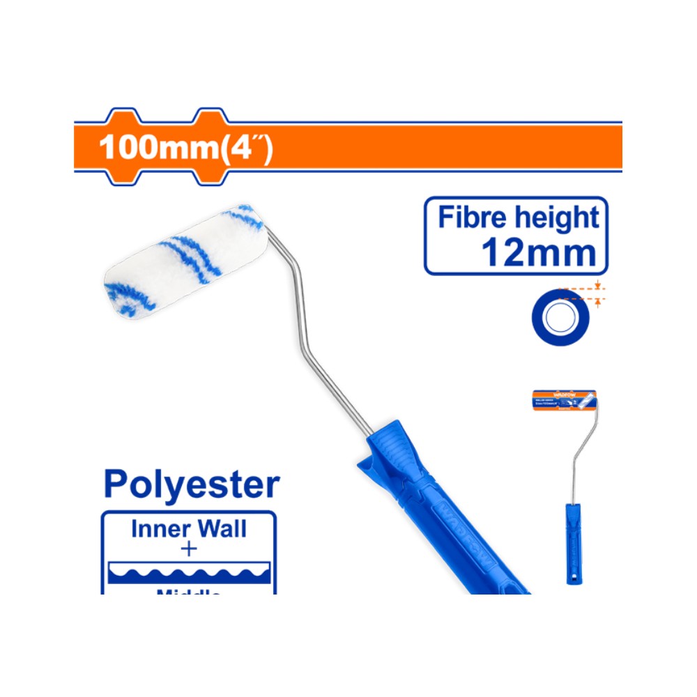 Rodillo pintura mini de felpa 4" (pared interior )